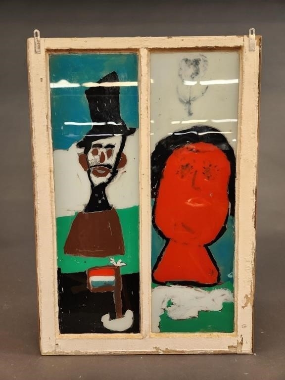 Joe Simms | 2 Joe Simms painted windows | MutualArt