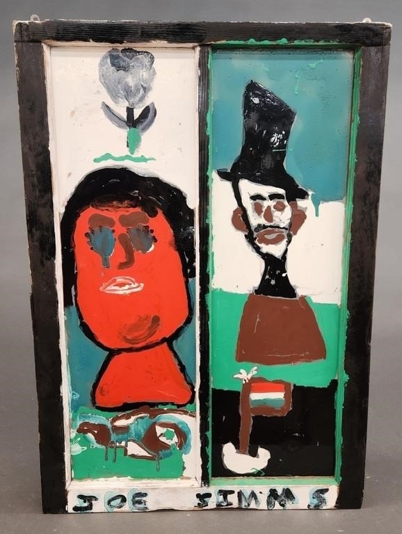 Joe Simms | 2 Joe Simms painted windows | MutualArt