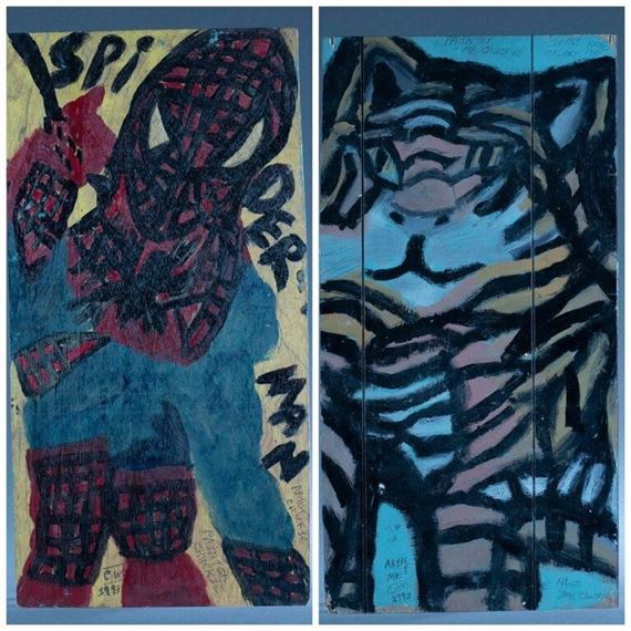 Chuckie Williams | Artist Chuckie Williams, Spiderman & Tiger, 1993 ...