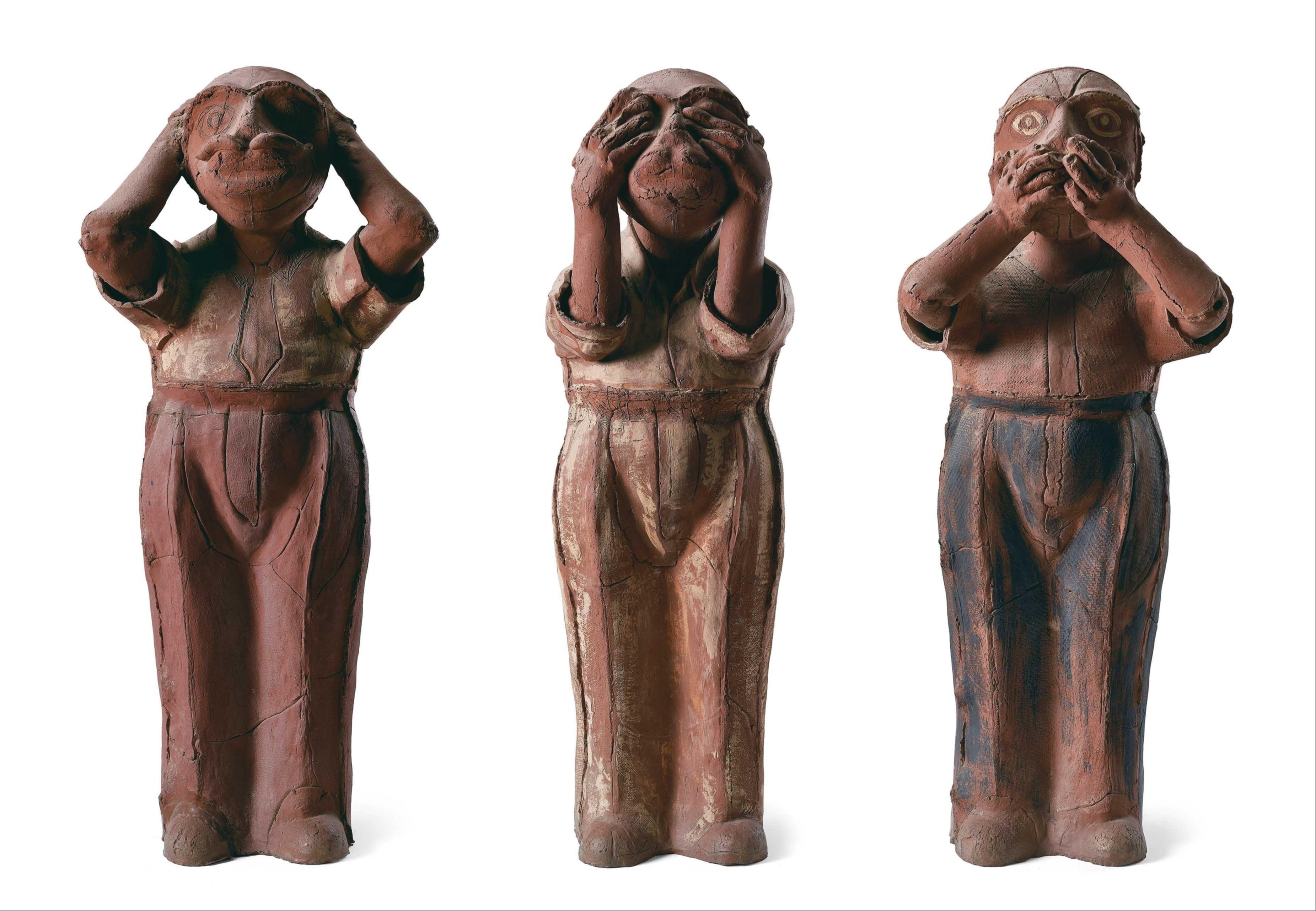 Artwork by Walter Benjamin, Hollow Men, Made of Painted terracotta