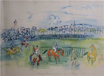 ラウル・デュフィ　LE CHAMP DE COURSES A ASCOT Raoul Dufy | Le Champ de Course de Deauville | MutualArt