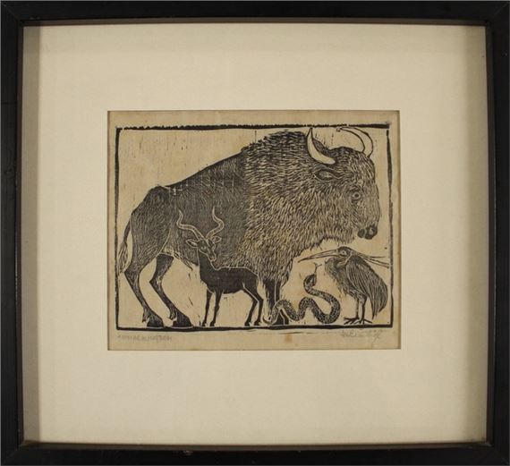 Helen Siegl Woodcut "Animal Kingdom" by Helen Siegl