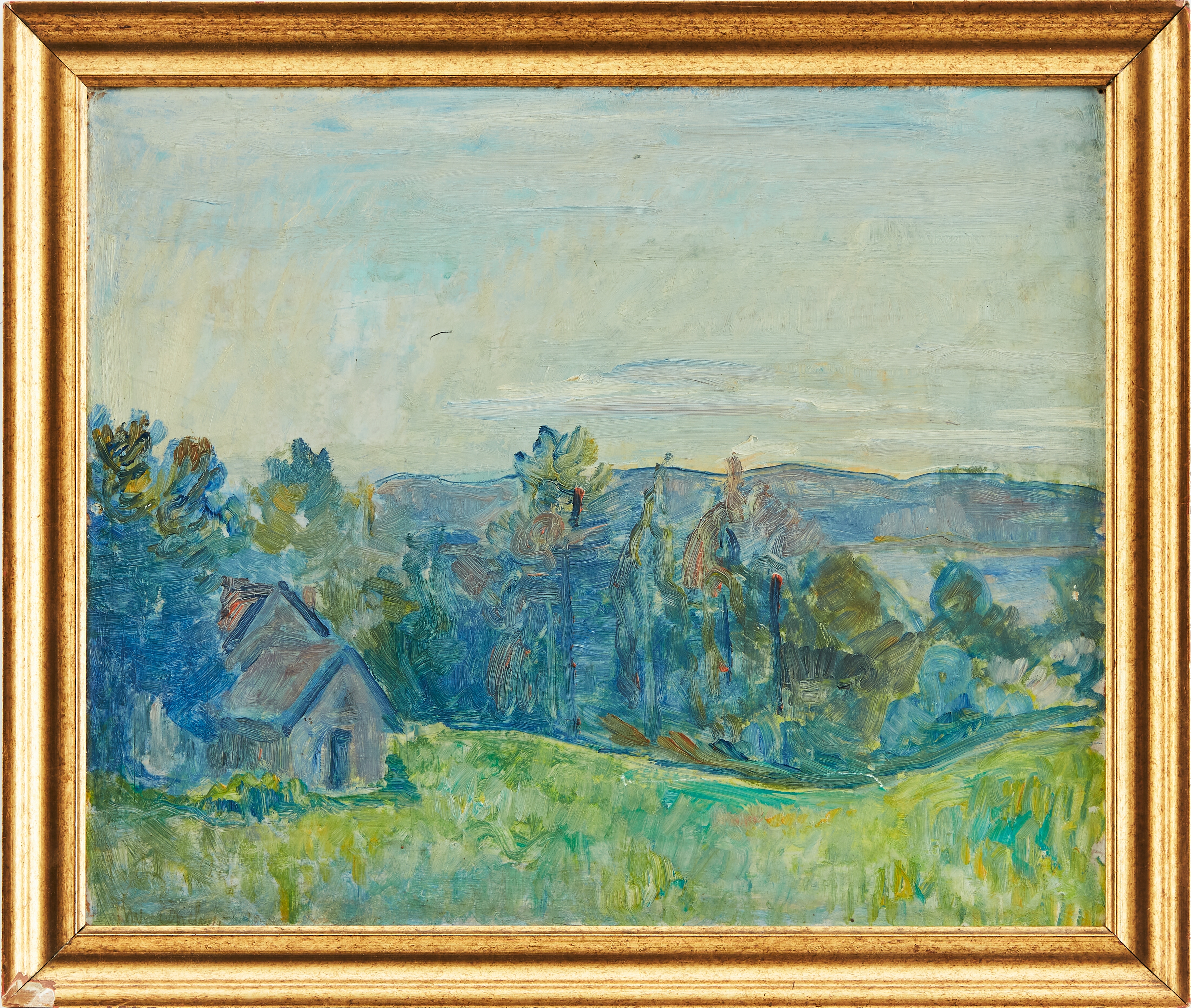 Landskap med hus by Thorvald Erichsen, 1917