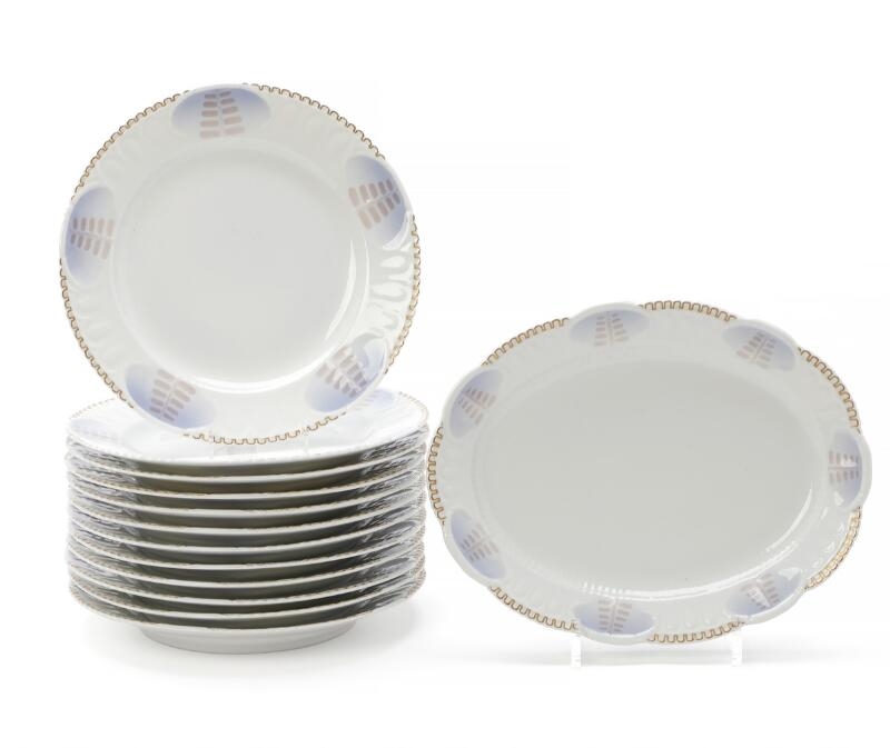 Artwork by Pietro Krohn, Pale Heron Pattern, Made of light blue and gold