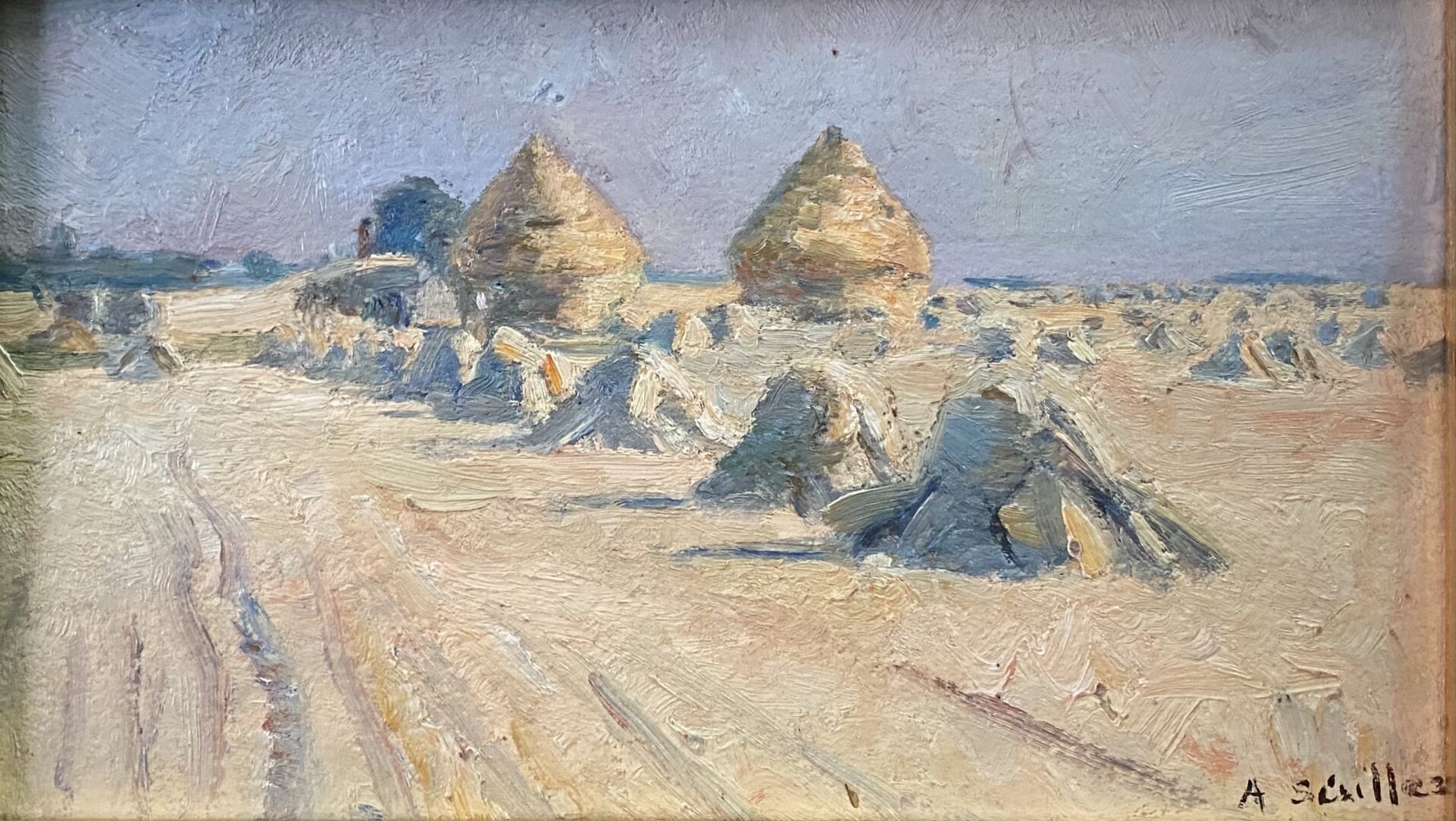 Artwork by Andrée Seailles, Meules de foin, Made of Oil on panel