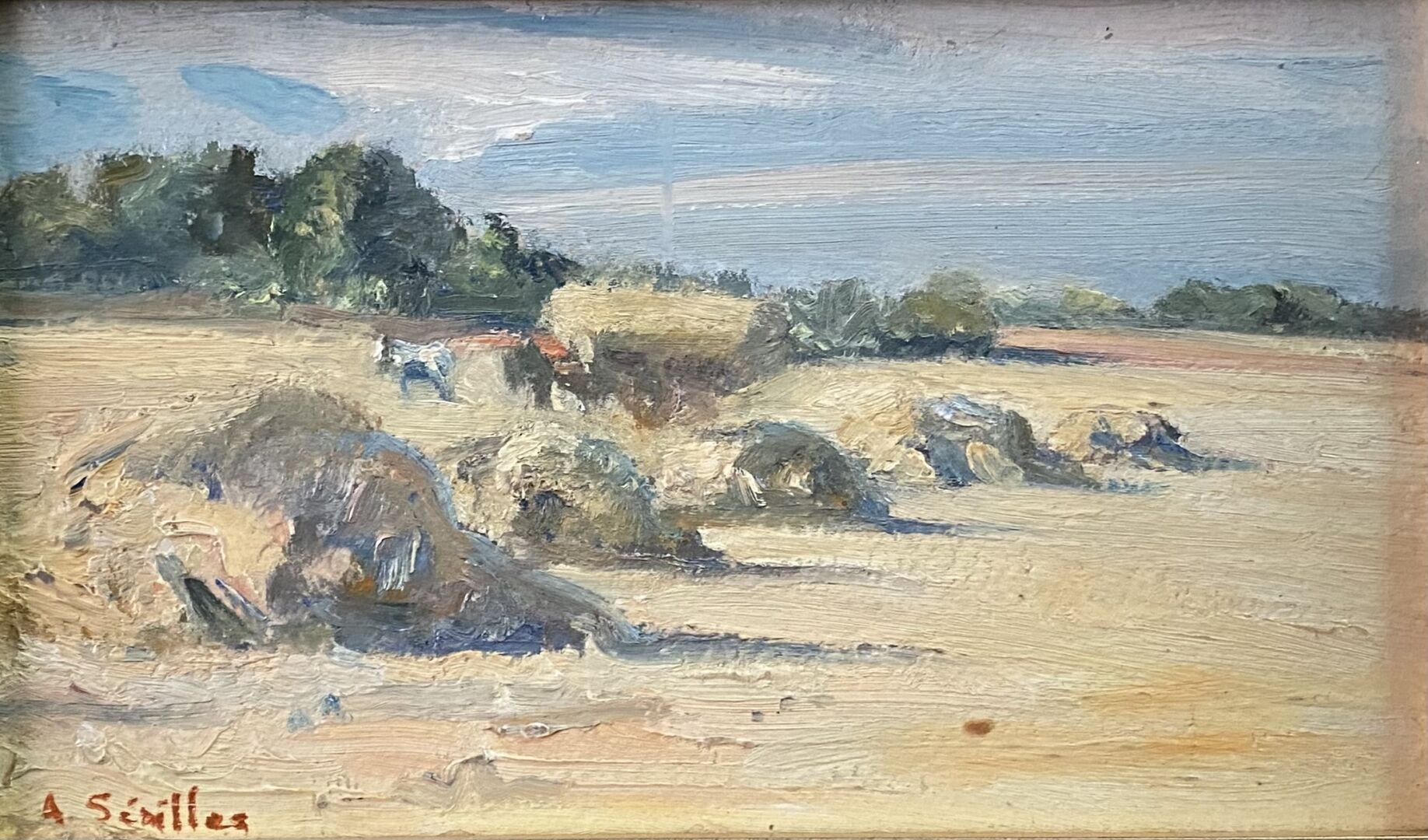 Artwork by Andrée Seailles, Meules de foin, Made of Oil on panel