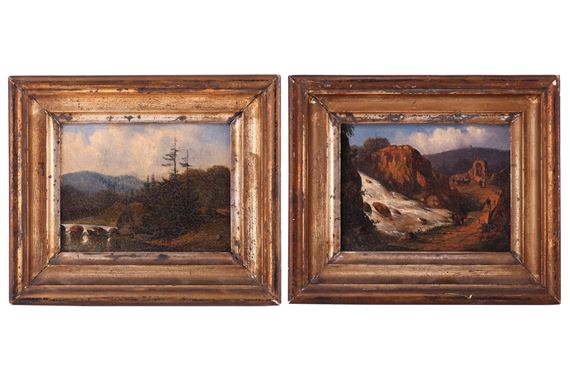 Travelers by a Rapid and a Wooded Landscape by Alexander Hieronymus Bakhuyzen, 1826