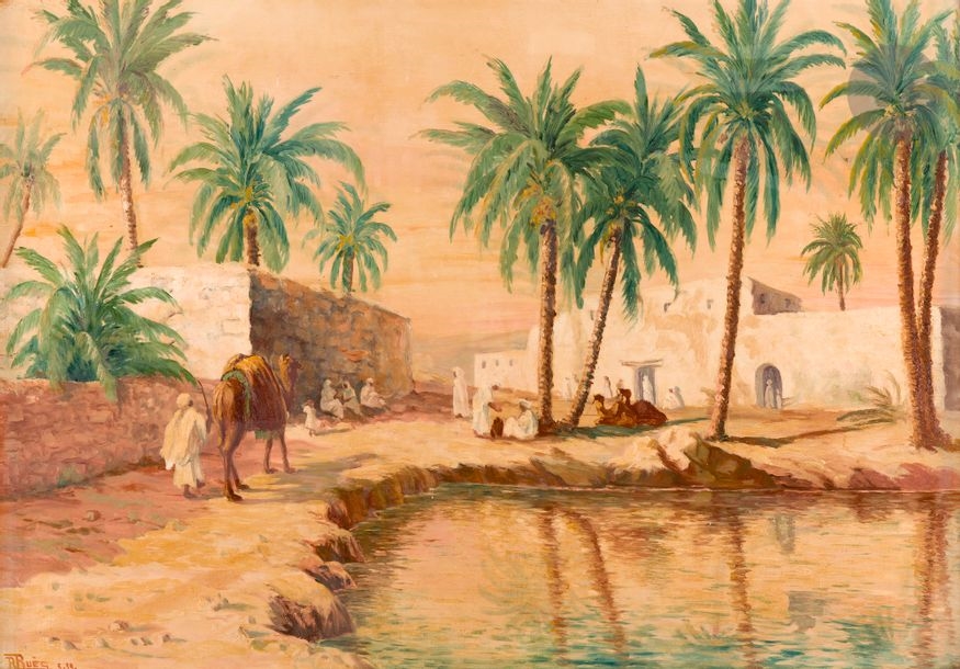 Artwork by R. Rueg, L’Oasis, 1939, Made of oil on panel