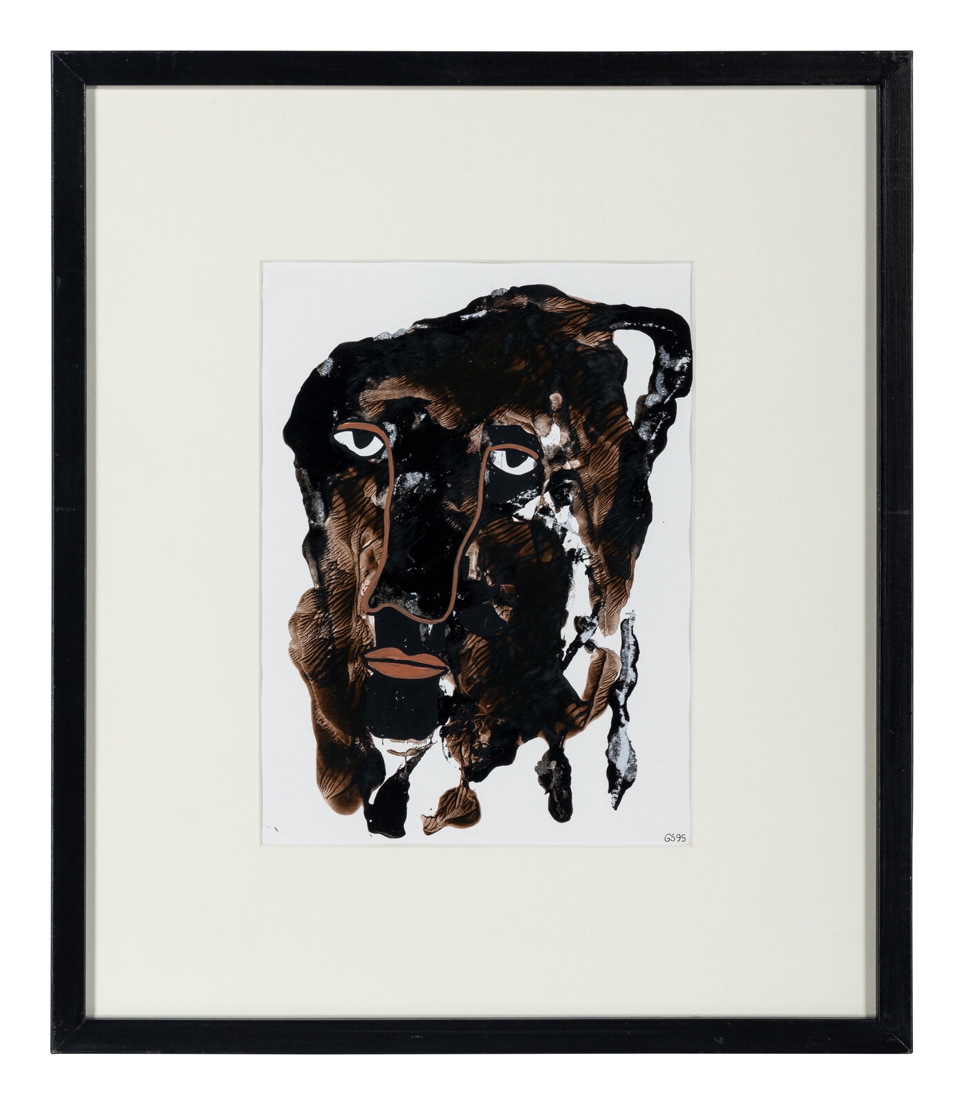 Artwork by Gérard Sendrey, Visage, Made of enamel and ink on paper