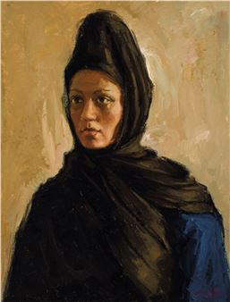 Woman with a handkerchief - Fermín Alegre Monferrer