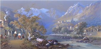 Italian mountainous landscape - G.w. Hill