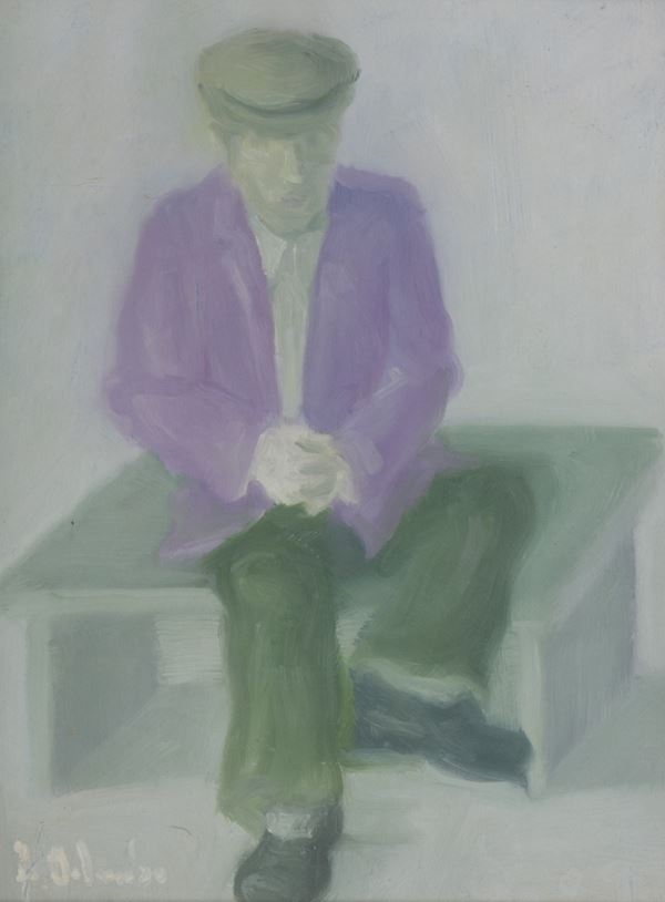 Italo Orlando Griselli DIPINTO UOMO SEDUTO F.TO ORLANDO MutualArt