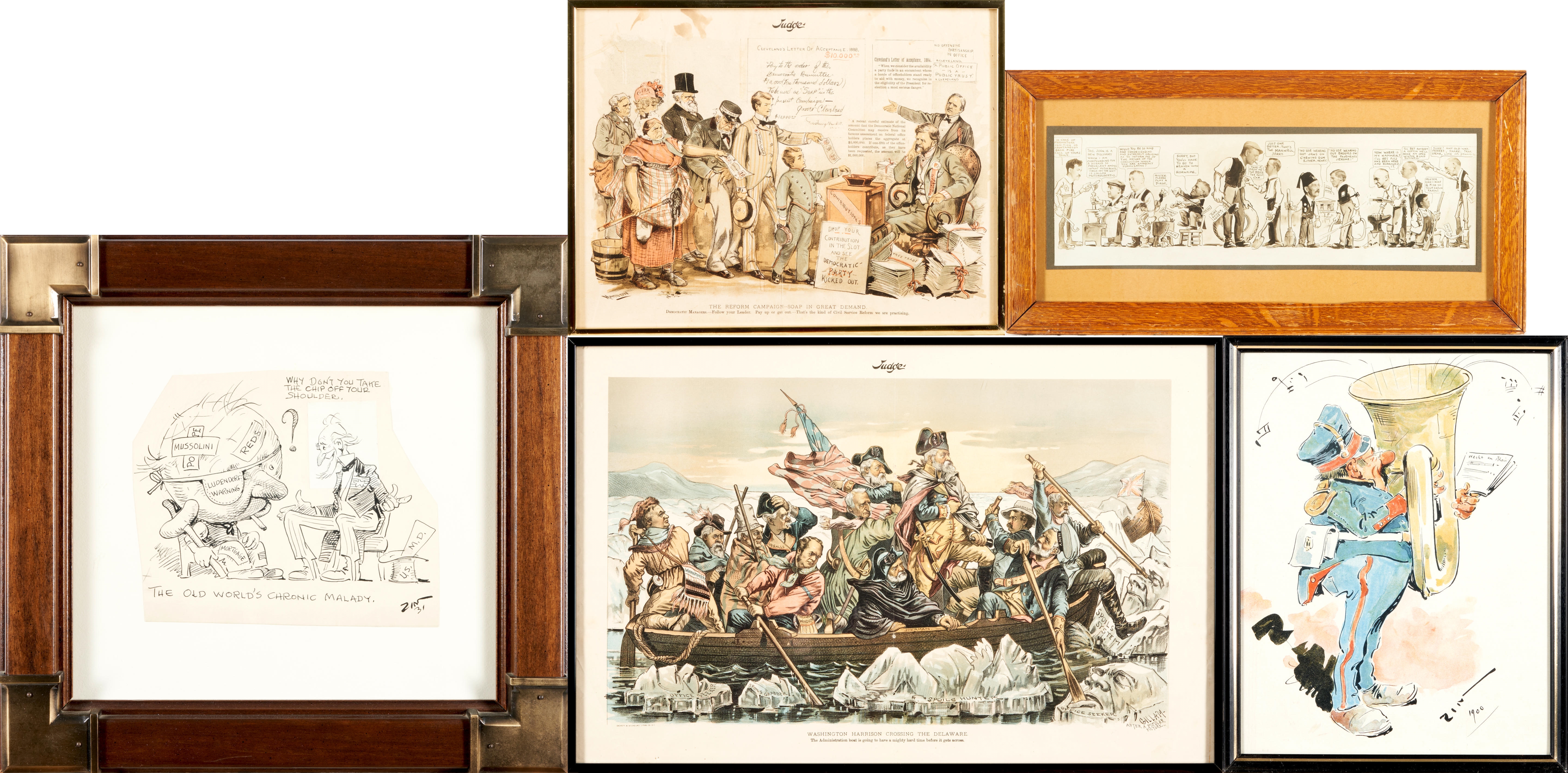 Eugene Zimmerman | Two signed cartoons. | MutualArt