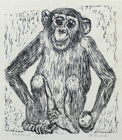 Wilhelm Rudolph | Schimpanse (1940) | MutualArt
