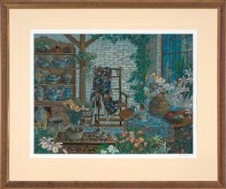 Artwork by John Powell, Interior Scene, Made of serigraph