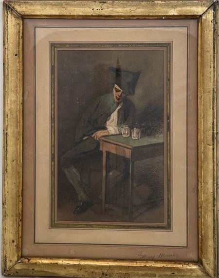 Gentleman at table by Henry Monnier, 1858