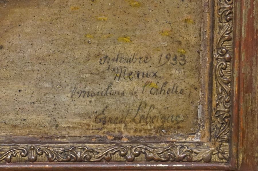 Artwork by Ernest Lebeigue, Le moulin de l'Echelle à Meaux, décembre 1933, Made of oil on panel