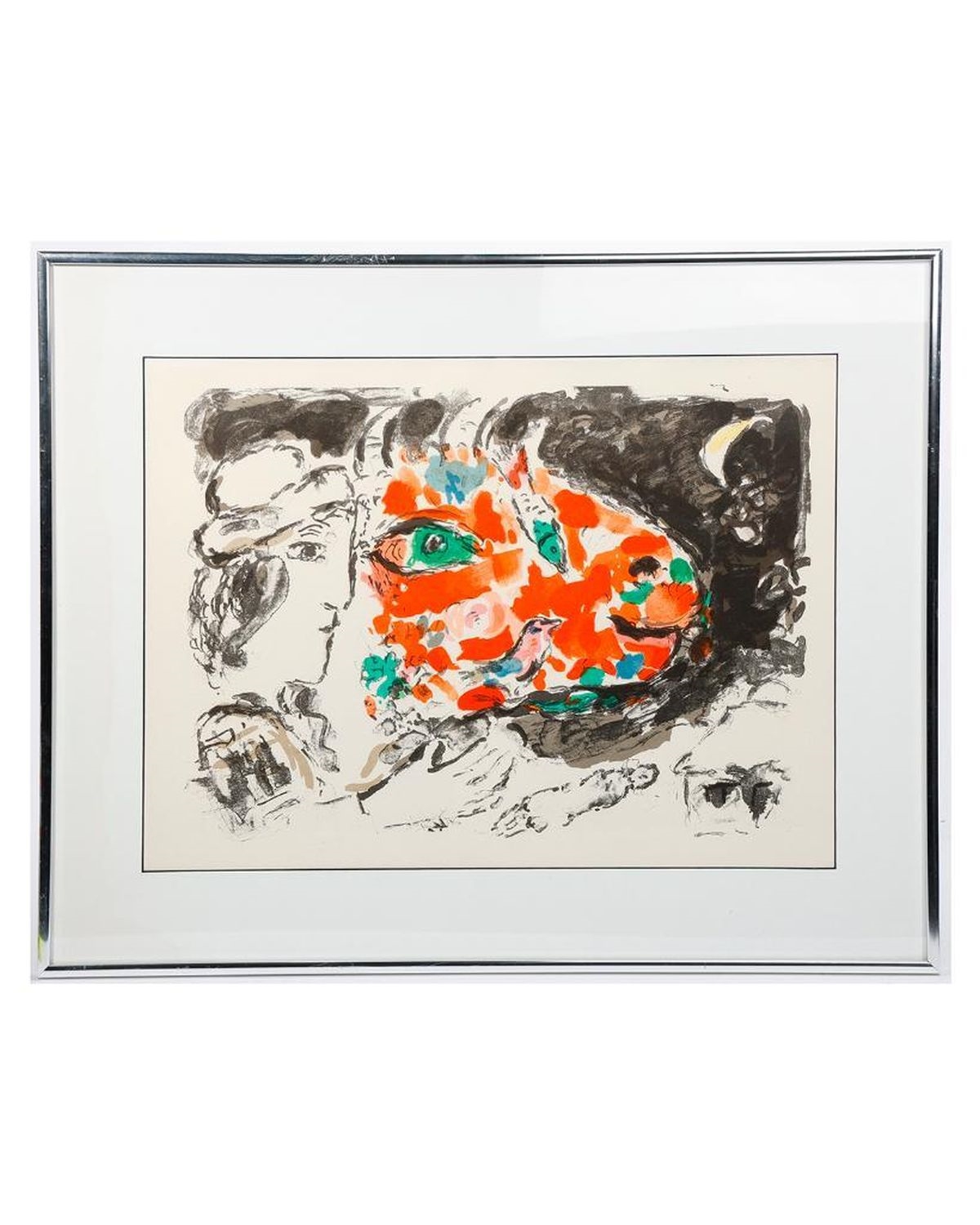 Marc Chagall | Biblical scene with red faced animal | MutualArt