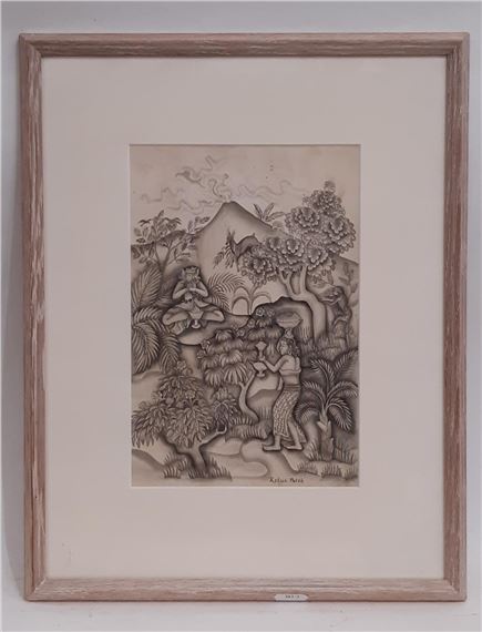 - Spiritual scene with figures and animals, by I Ketut Pateh