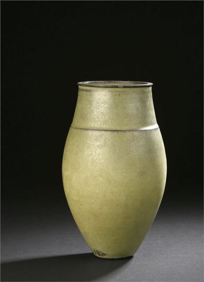 Stoneware vase with ovoid body by Robert Deblander