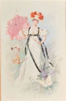 Alberto LA MONACA (1862-1936). Elegant woman... - Lot 53 - Le Floc'h - Alberto La Monaca