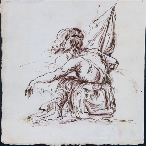 Salvator Rosa | study of a sitting soldier | MutualArt