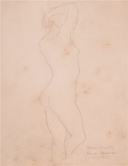 *Adrian Maurice Daintrey (British, 1902-1988) Standing female nude Pencil drawing 31 x 24cm Signed, by Adrian Maurice Daintry
