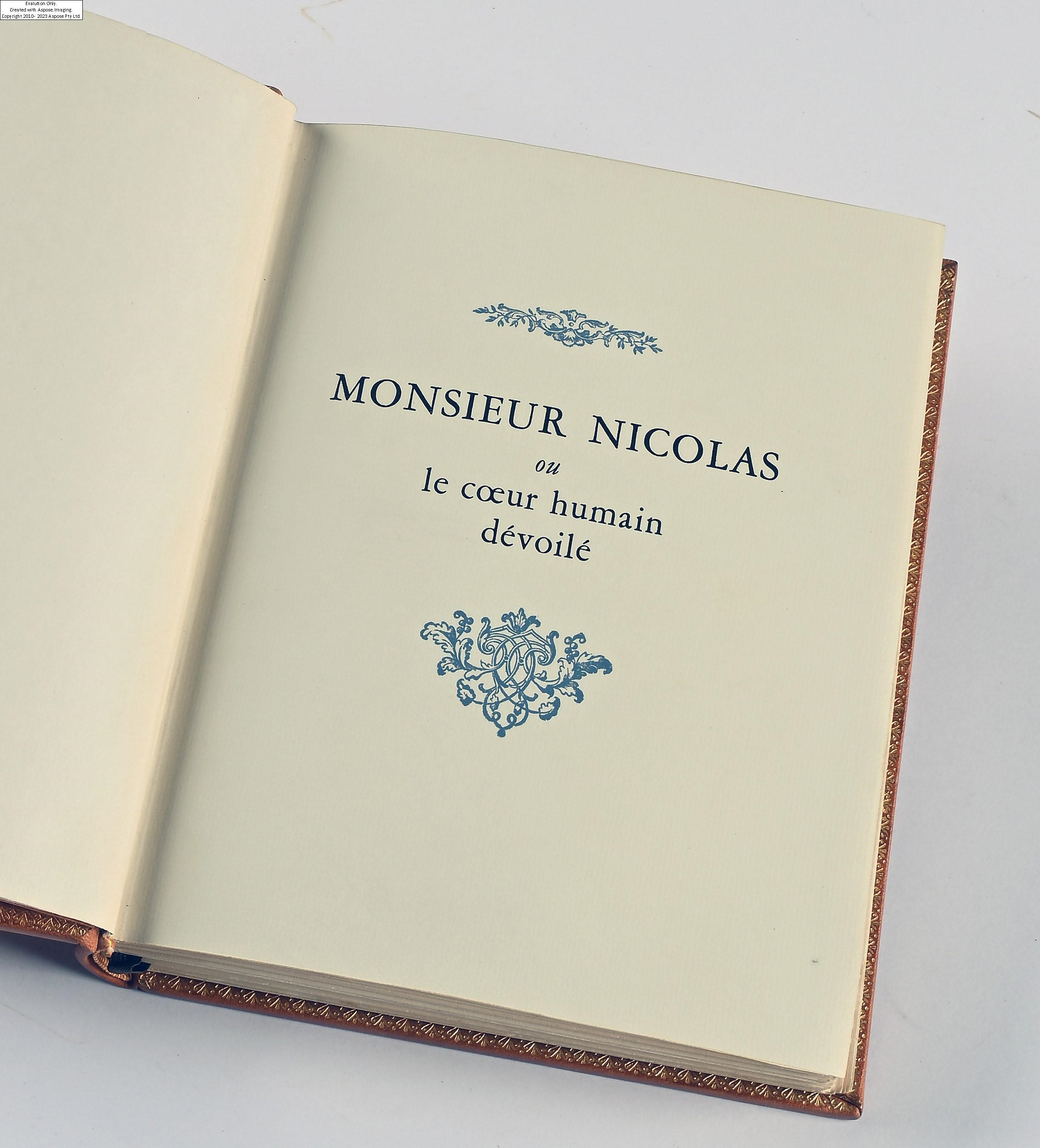 Suzanne Ballivet | Restif de la Bretonne - Monsieur Nicolas ou le coeur ...