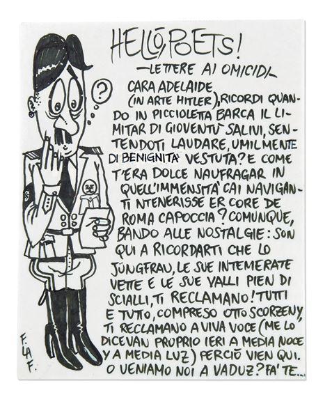 Hellò poets! Lettera ai omicidi (Hitler) by Filippo Scozzari, 1987