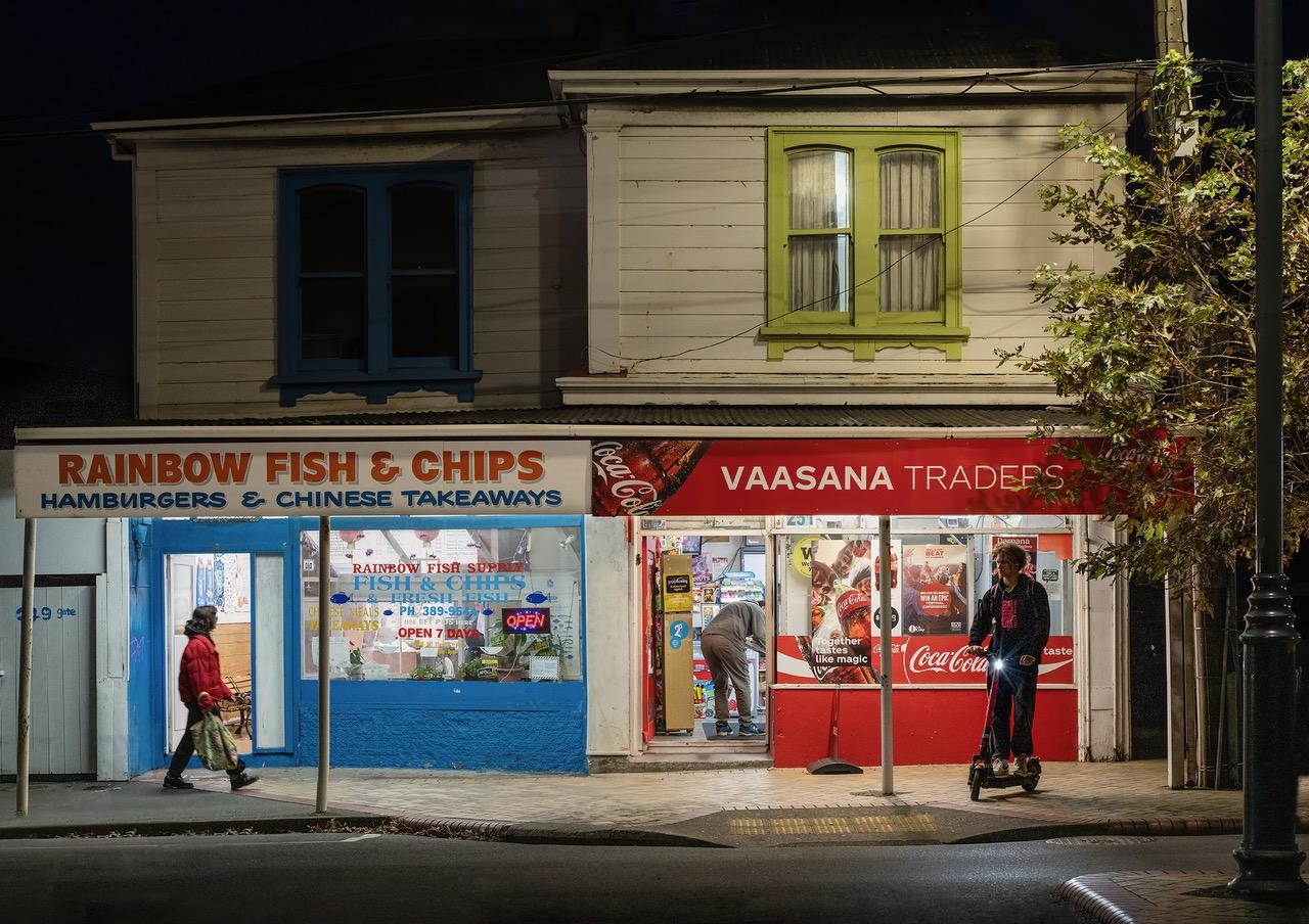 Artwork by Andy Spain, Rainbow Fish and Chips, Newtown, Made of archival pigment print