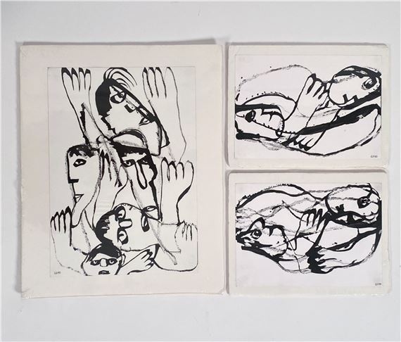 (3) GERARD SENDREY, FRENCH (B. 1928) BRUSH & INK by Gérard Sendrey, 1928