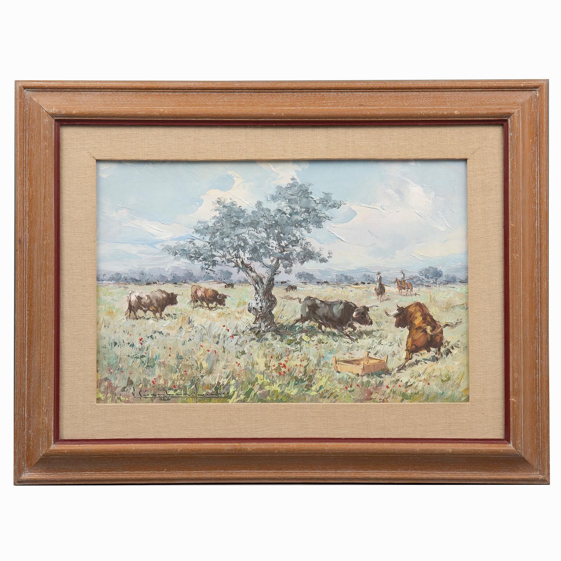 Artwork by Vicente Sánchez Navarro, Toros de lidia, Made of oil on wood