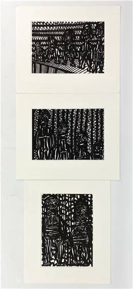 (3) GERARD SENDREY, FRENCH (B. 1928) INK DRAWINGS by Gérard Sendrey, 1928