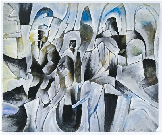 Neil Meitzler ''Northwest Figures'' 1963 Casein on Paper 13.75''x16.75'' by Neil Meitzler, 1963