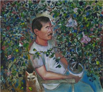 Neil Meitzler ''Portrait of Ikune Sawada'' Oil on Canvas 36''x40'' - Neil Meitzler