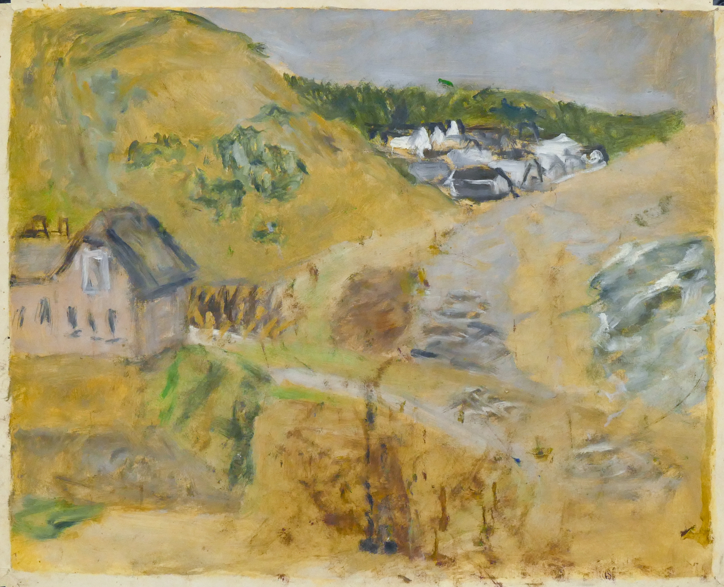 Arthur Runquist | Arthur or Albert Runquist ''Hillside Houses'' Oil on ...