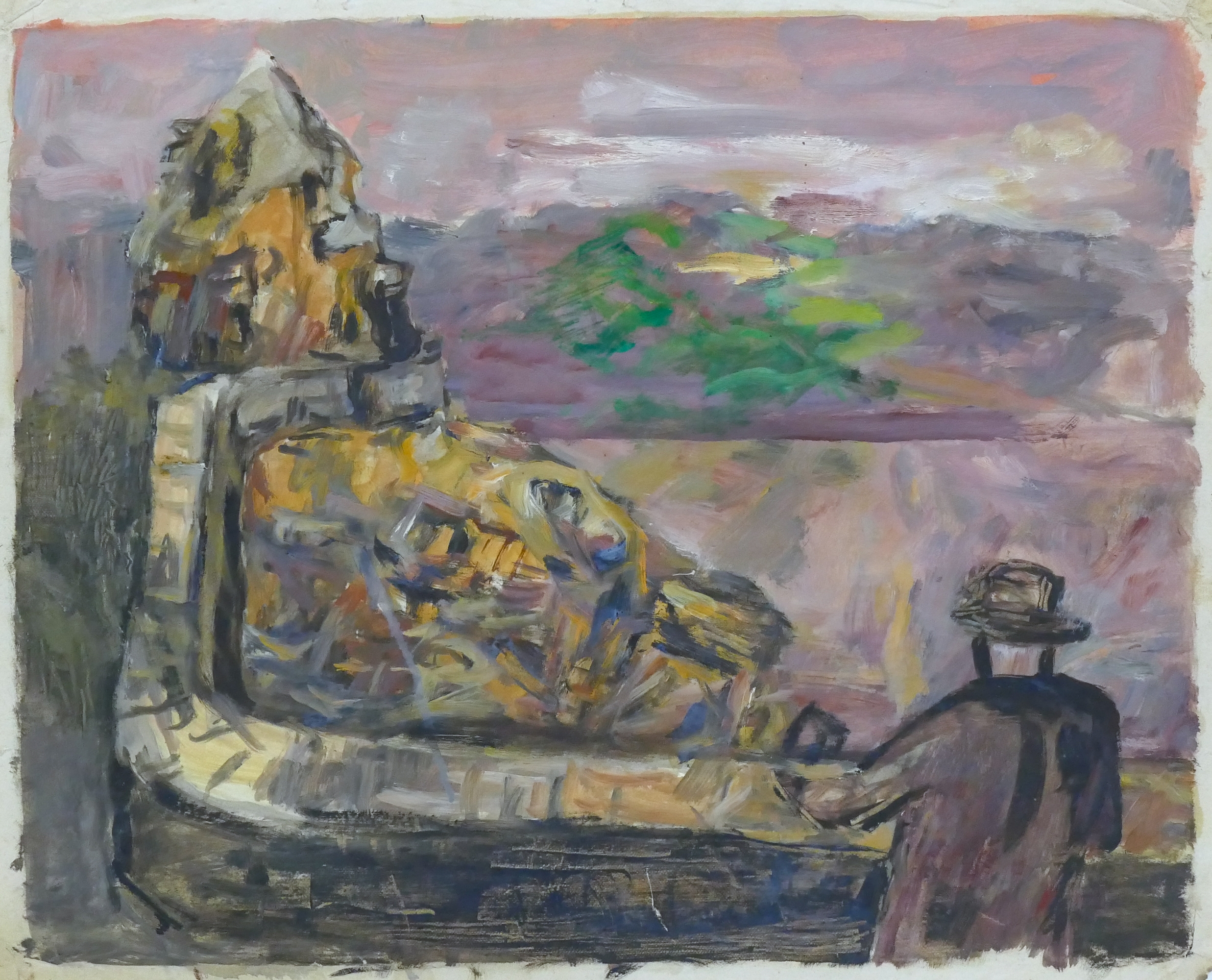 Arthur Runquist | Arthur or Albert Runquist ''Man on the Fence'' Oil on ...