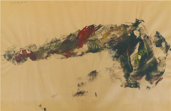 Richard Faralla ''Abstraction'' 1976 Oil on Paper Framed 27''x39'' - Richard Faralla