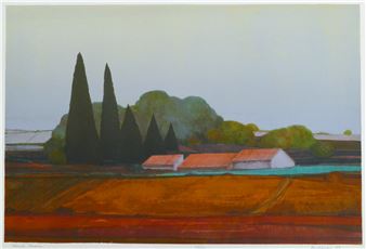 Lisa Buchanan ''French Farm'' 1989 S/N Color Lithograph 29.5''x42'' - Lisa Buchanan