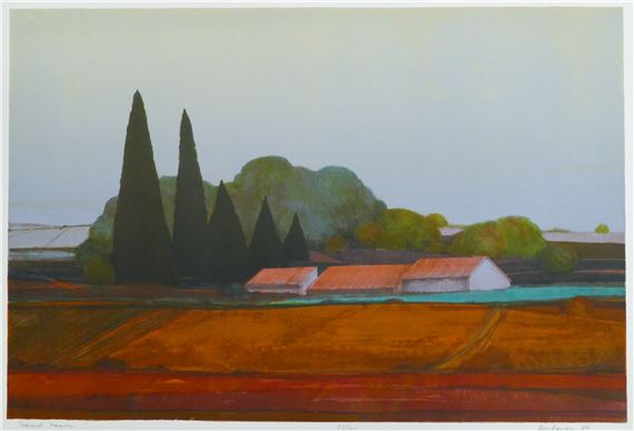 Lisa Buchanan ''French Farm'' 1989 S/N Color Lithograph 29.5''x42'' - Lisa Buchanan