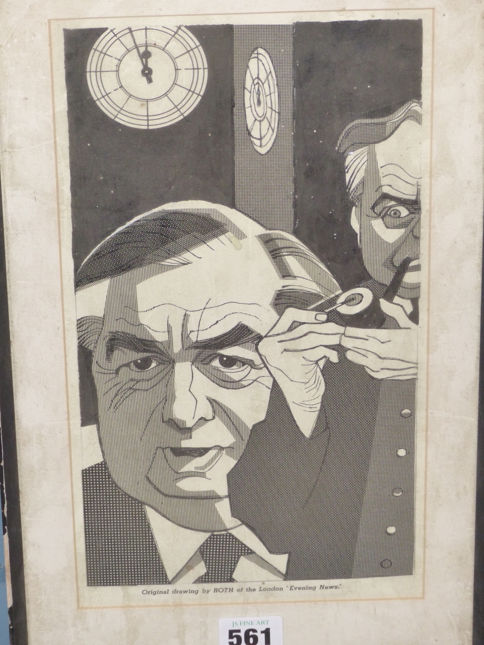 Artwork by Stephen Roth, TWO POLITICIANS BY BIG BEN, Made of PEN AND INK