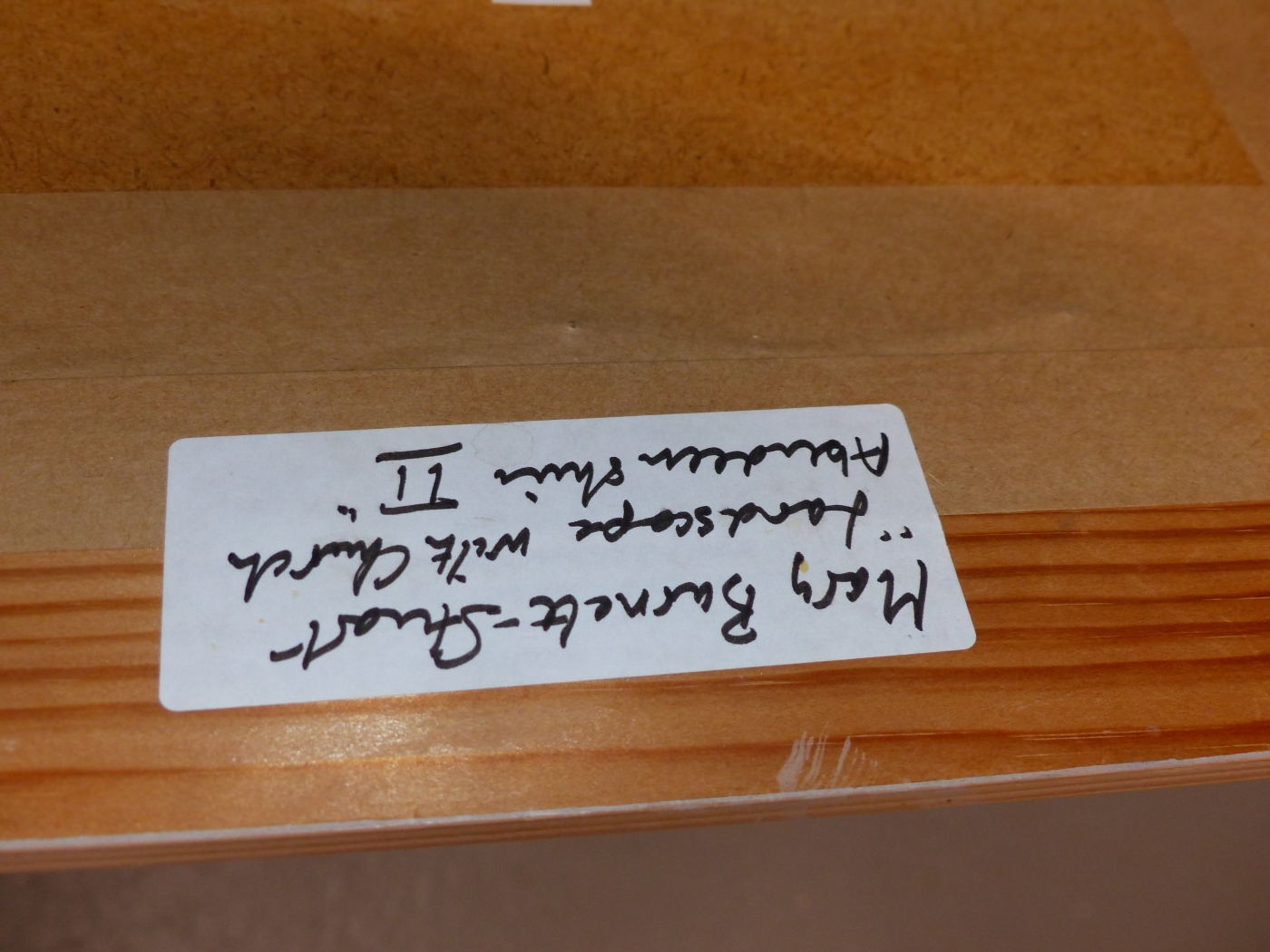 Artwork by Mary Stuart, LANDSCAPE WITH CHURCH, Made of OIL ON BOARD