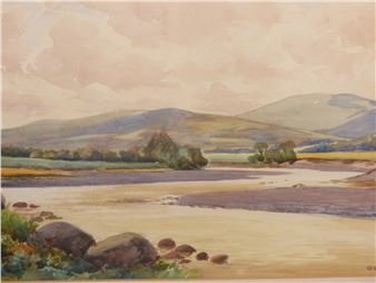 MOUNTAINOUS RIVER LANDSCAPE - B. G. Healey