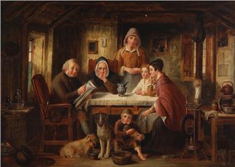 Interior with a family at the table - Kilian Zoll
