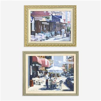 Cafe Scenes, Group of 2 (1995) - Robert Leber