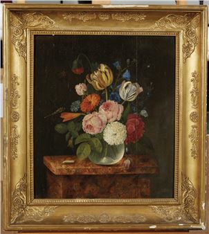 Bouquet à la chenille et libellule - J. de Bie