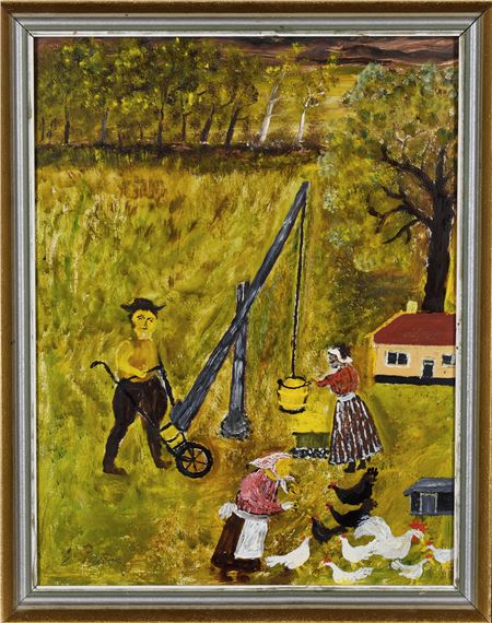 Erik Persson | Naivité scene with people and animals | MutualArt