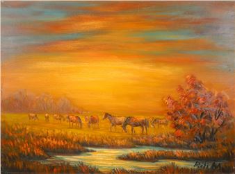 Legelő ménes - Mátyás Réti