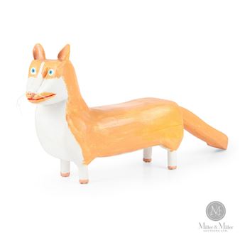 Murray Gallant Carving of a Ginger Coloured Cat - Murray Gallant