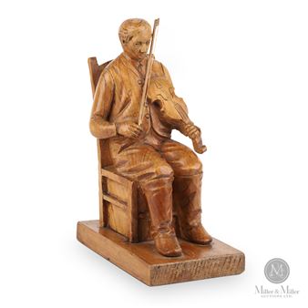 Seated Fiddler Carving - Elzéar Soucy